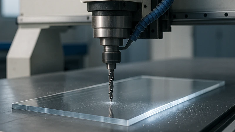 لبه‌های تیز و صاف ورق پلکسی پس از برش با CNC همراه با ذرات ریز آکریلیک