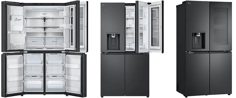 مقایسه یخچال ساید بای ساید ال جی X24 و X29 و X39