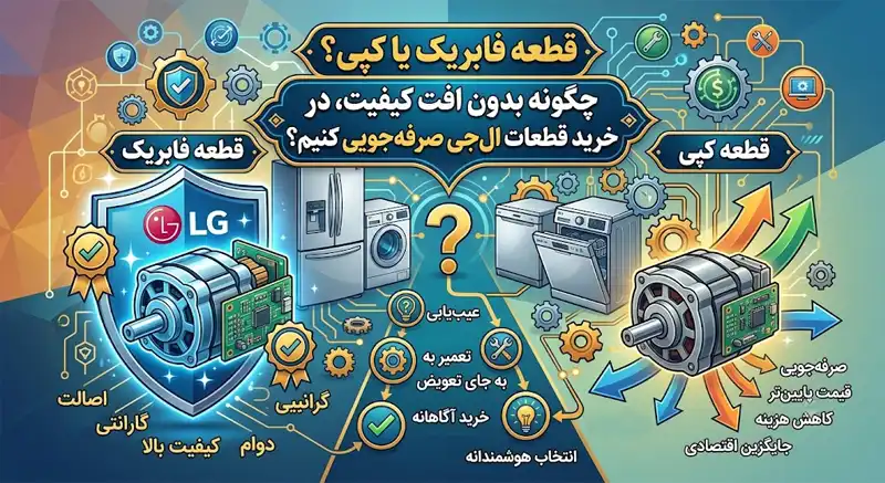 قطعه فابریک یا کپی؟ چگونه بدون افت کیفیت، در خرید قطعات الجی صرفهجویی کنیم؟